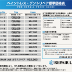 リペアラボの凹み修理_デントリペアの料金表